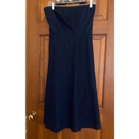 J. Crew Cocktail Dress Womens US 4 Midnight Blue Strapless Lined Bodice w/Boning - Picture 1 of 16
